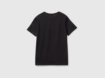 Back view of a plain black t-shirt, displayed on its own with a clean background.