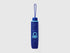 Folded blue Benetton umbrella, compact for portability.