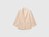 Front view of a chic light peach elegant long blazer for women, featuring a single-button closure and clean lines, a versatile wardrobe staple for Kuwait.