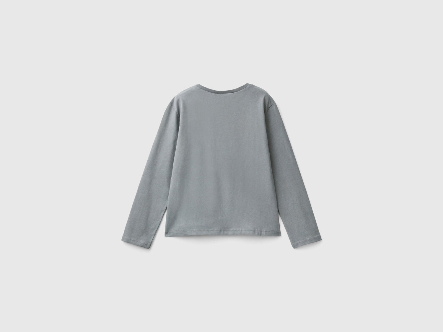 Back view of a plain gray long-sleeve t-shirt, part of the Barbie collection. Soft fabric.