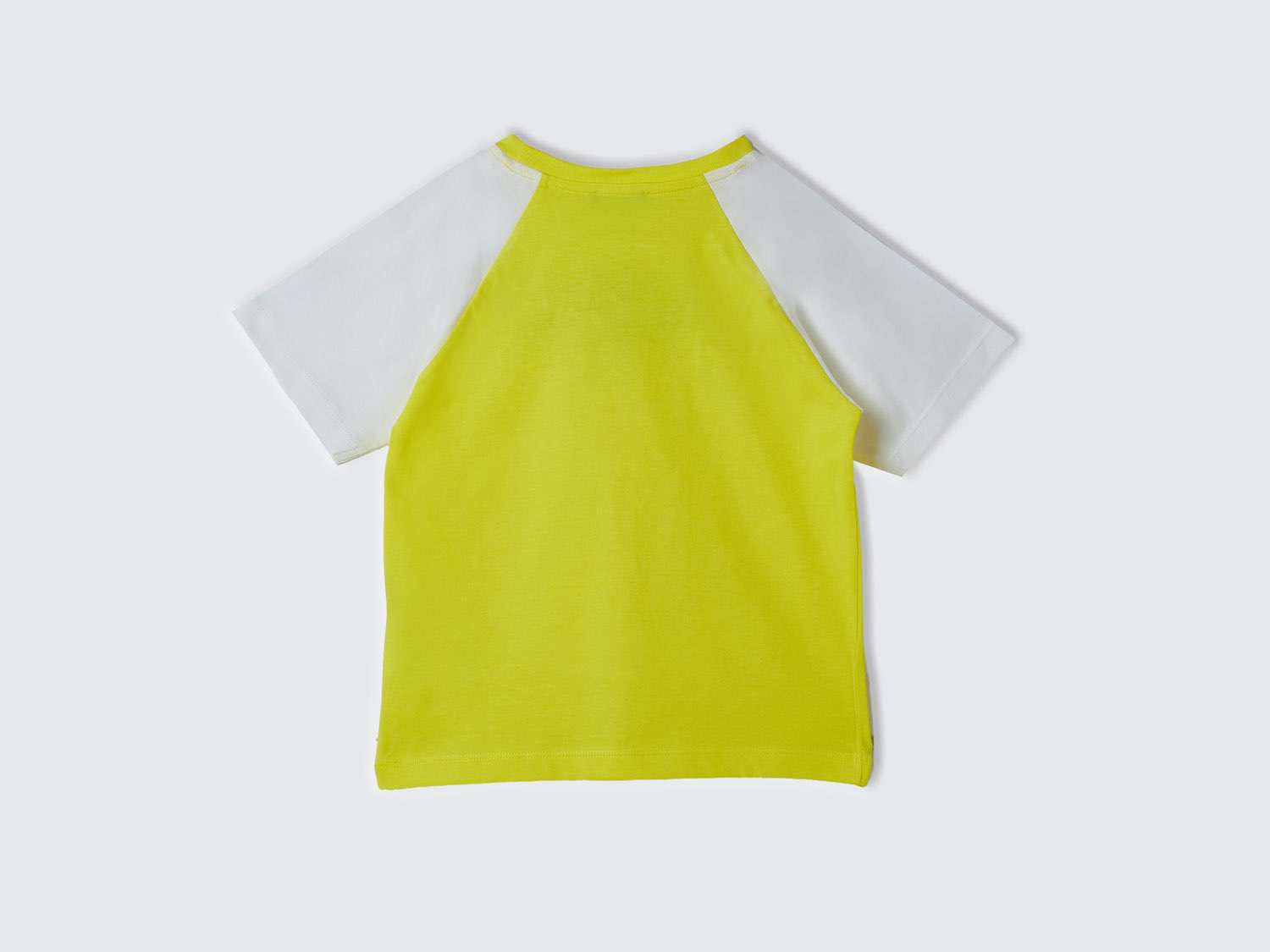 Back view of a yellow and white t-shirt for kids in Kuwait.