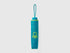 Folded light green Benetton umbrella, compact and portable.