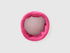 Magenta fleece neck warmer, rolled for warmth and style.
