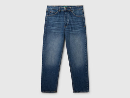 Close-up of the waistband and button fly on a pair of men&