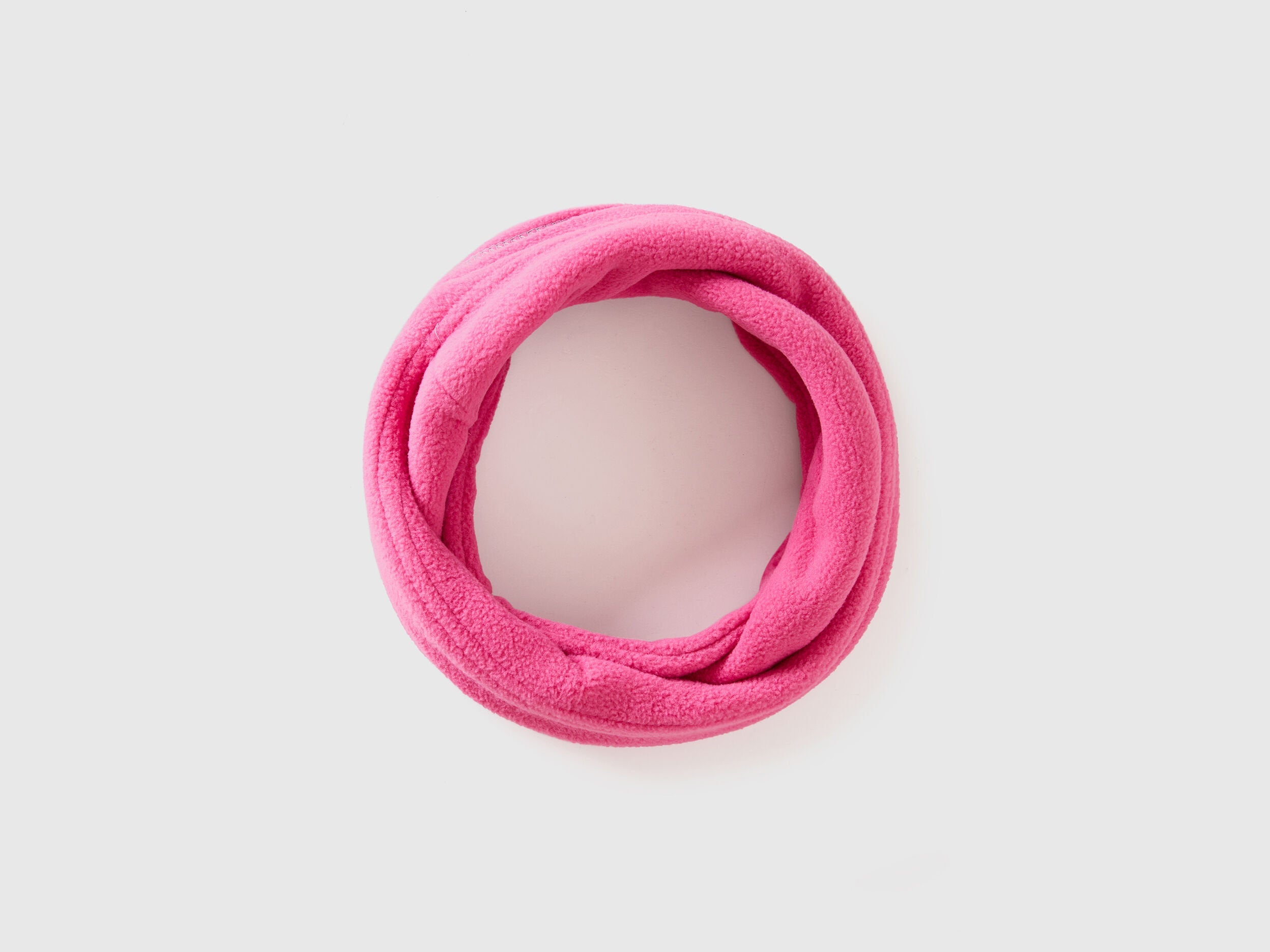 Pink fleece neck warmer, cozy snood for winter.