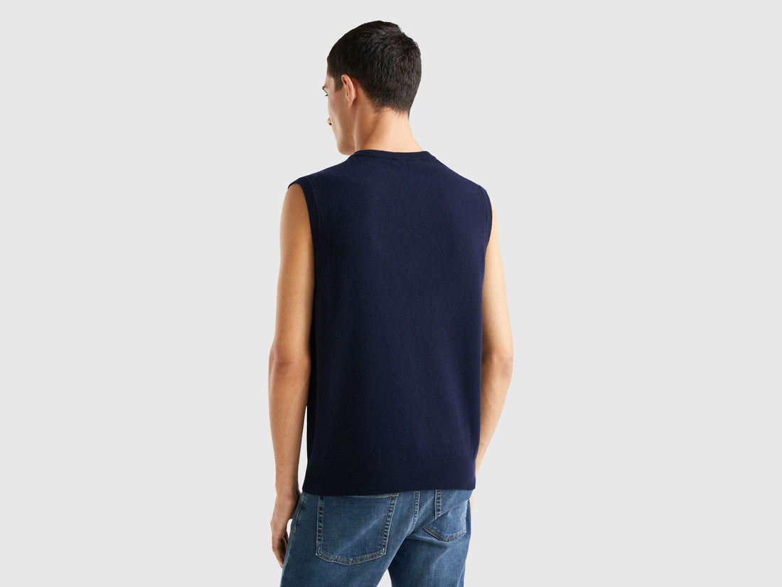 Black Vest In Pure Merino Wool_1002U400L_016_02