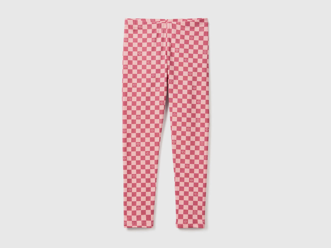 Checkered Leggings In Stretch Cotton