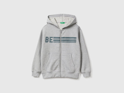 Zip-Up Sweatshirt With &quot;Be&quot; Print