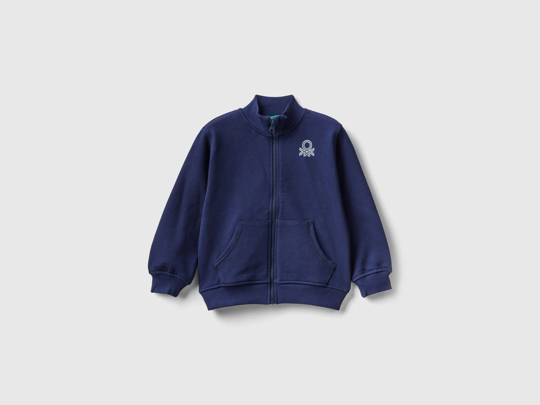 Sweatshirt In Organic Cotton With Zip