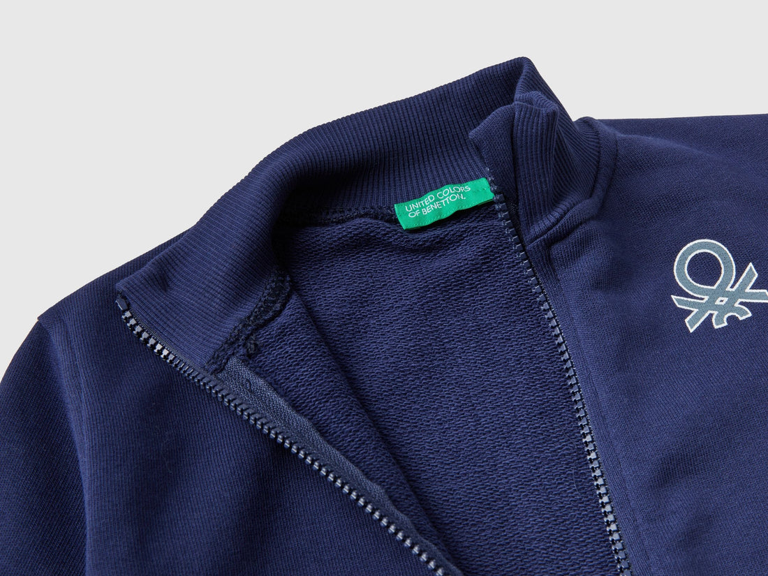 Sweatshirt In Organic Cotton With Zip