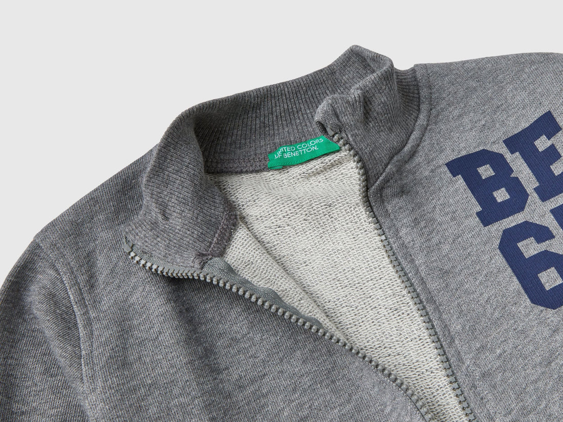 Sweatshirt In Organic Cotton With Zip
