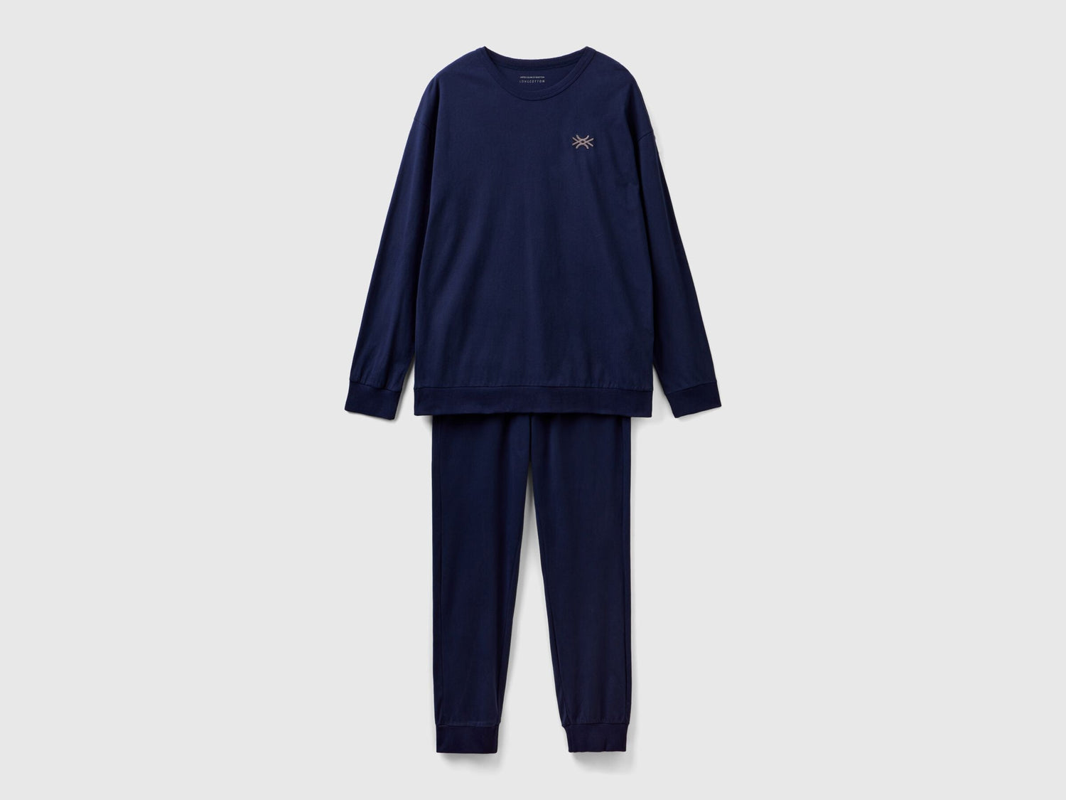 Pyjamas With Logo In Long Fiber Cotton