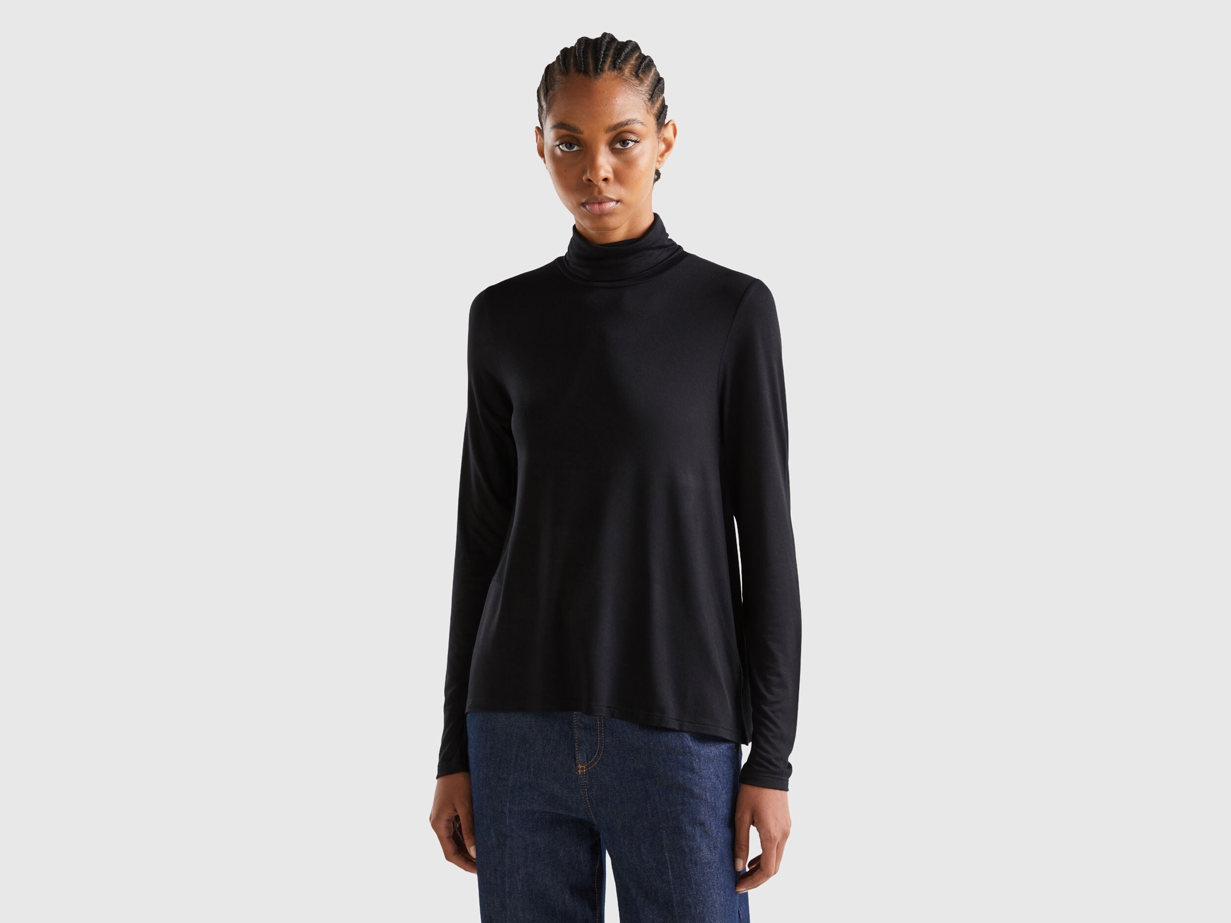 Turtleneck T-Shirt In Sustainable Stretch Viscose