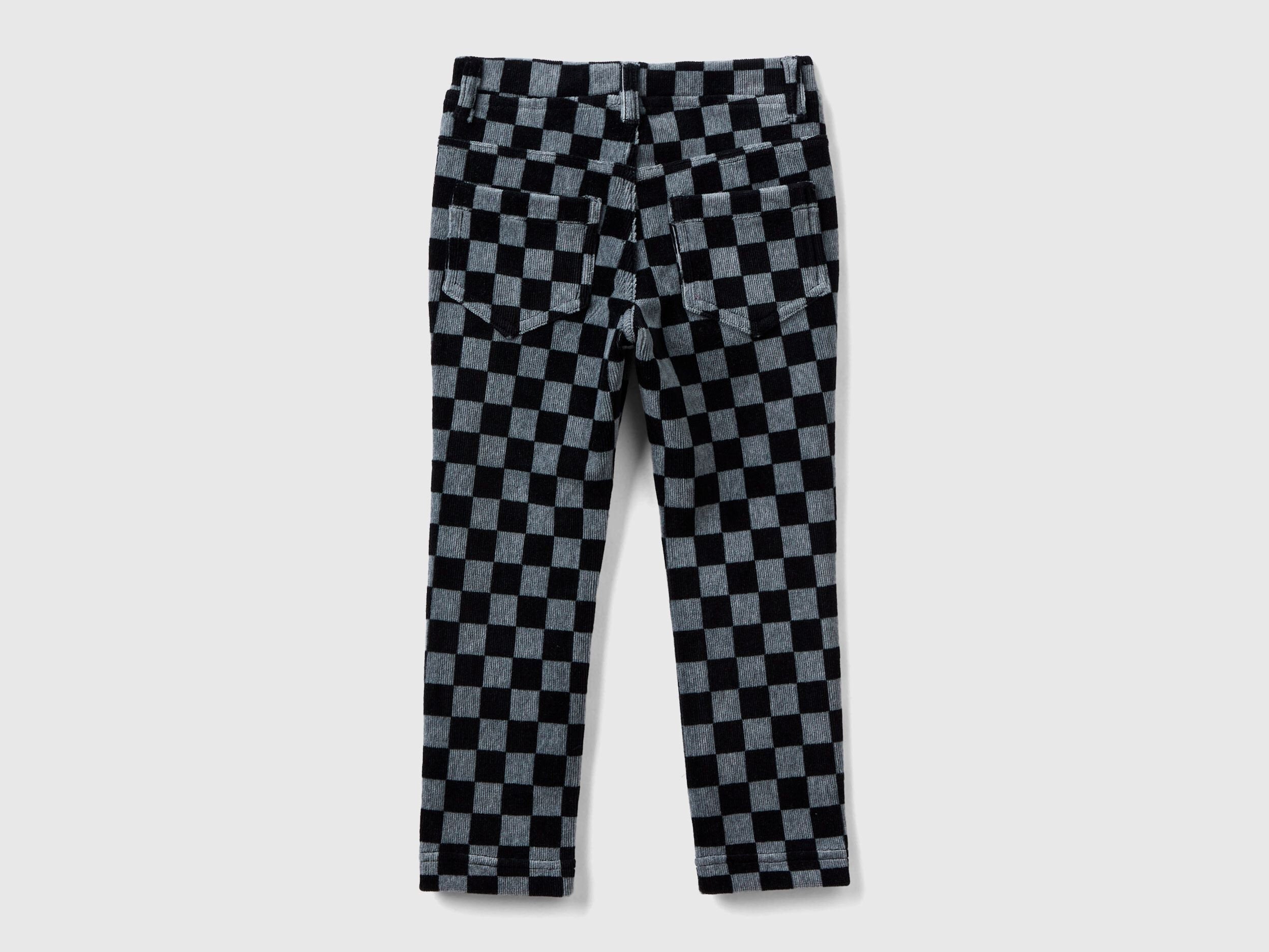 Pink Jeggings With Checkered Print