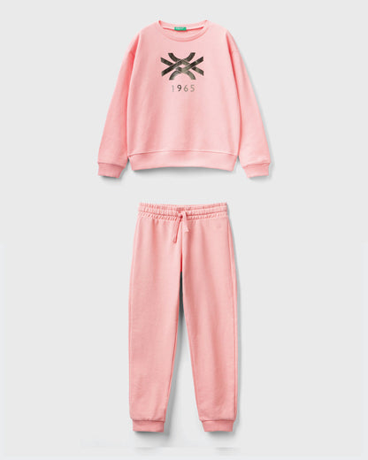 100% Cotton Sweatshirt Tracksuit With Logo _01