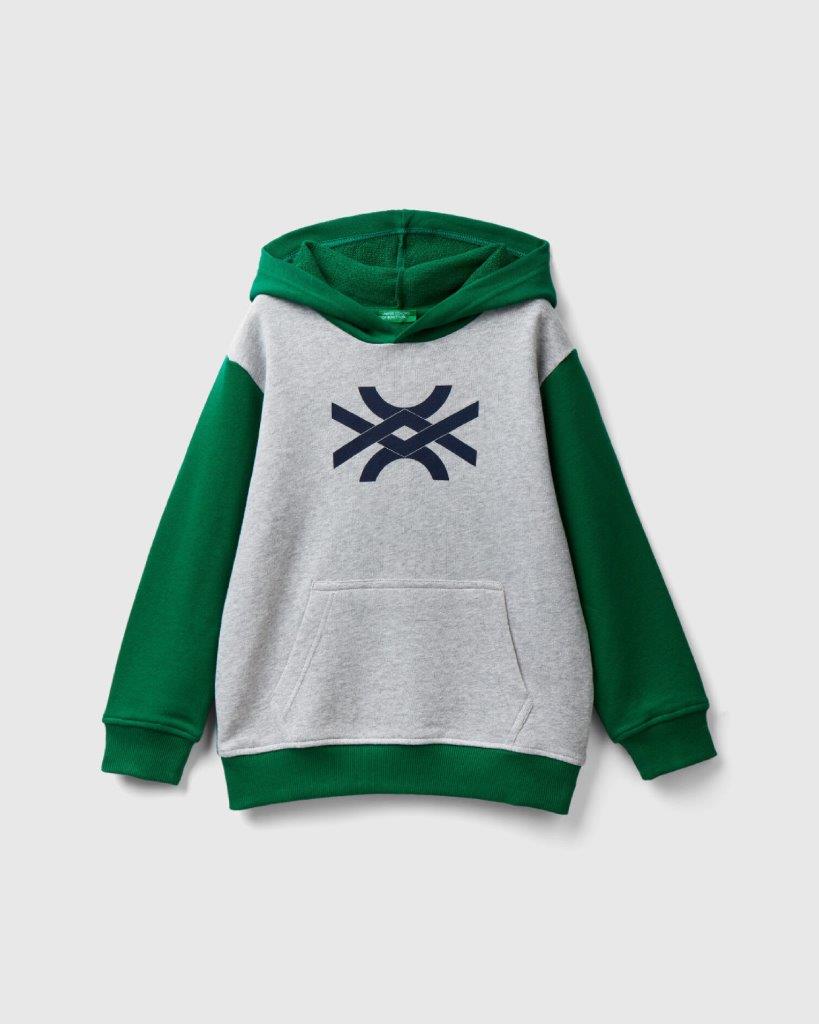 100% Cotton Hoodie Tracksuit With Logo_02