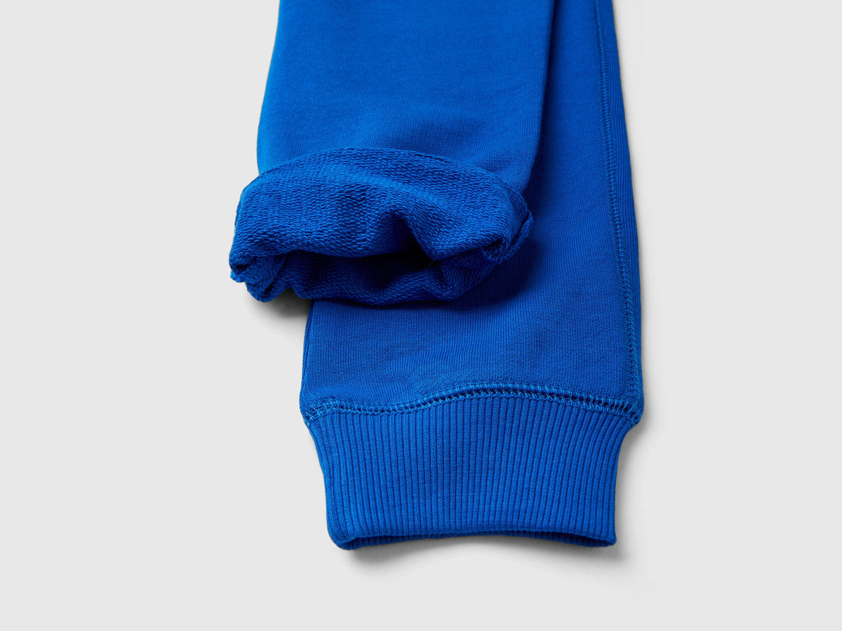 100% Cotton Zip-Up Sweatshirt Tracksuit With "Be" Embroidery_06