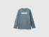 Front view of a  full-sleeve T-shirt for mens, featuring a white &