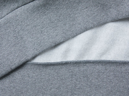 Flat lay back view of a grey hoodie for men.